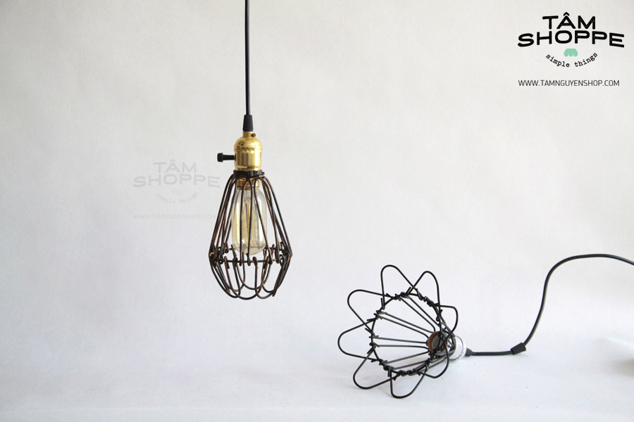 Bộ đèn thả trần khung sắt hình bông hoa